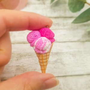 Miniatur Eiscreme Charm Anhänger aus Fimo Geschenkidee