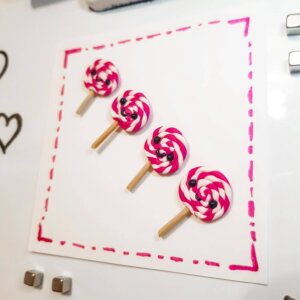 Kawaii Lolly Magnet Set aus Polymer Clay Fimo