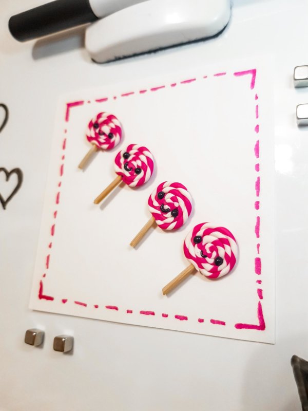 Kawaii Lolly Magnet Set aus Polymer Clay Fimo