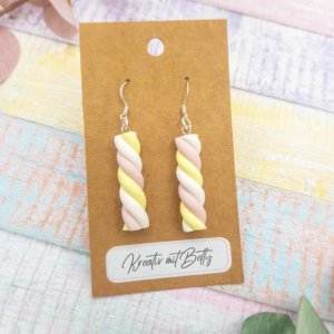 Marshmallows Ohrringe aus Fimo super als Geschenk