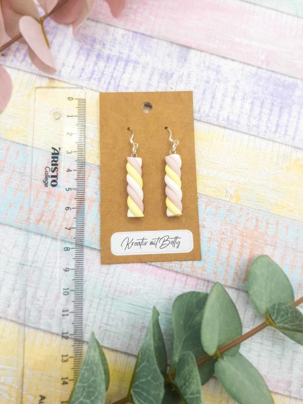 Marshmallows Ohrringe aus Fimo super als Geschenk