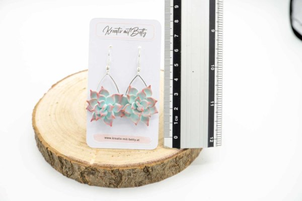 Sukkulenten Ohrringe aus Polymer Clay Schmuck für Pflanzenliebhaber