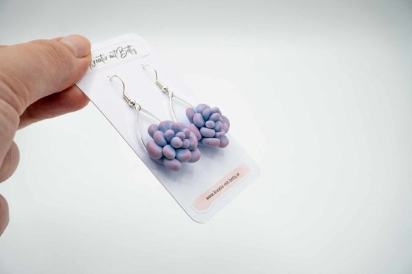 Sukkulenten Ohrringe mintgrün aus Polymer Ton handgemacht, realistischer Pflanzenschmuck