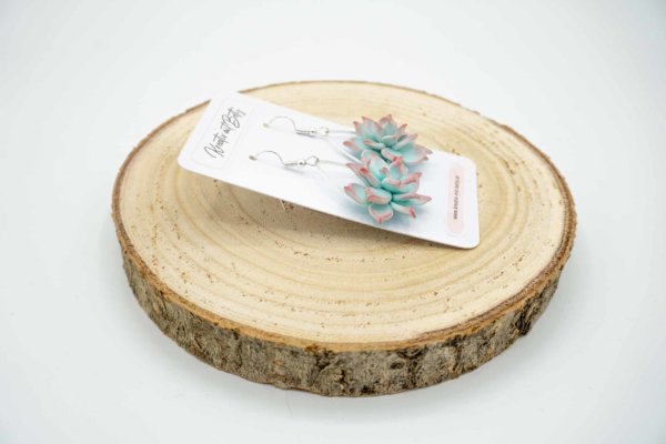 Sukkulenten Ohrringe aus Polymer Clay Schmuck für Pflanzenliebhaber