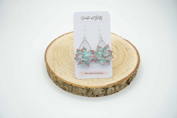 Sukkulenten Ohrringe aus Polymer Clay Schmuck für Pflanzenliebhaber