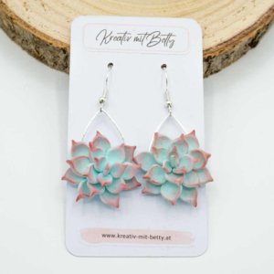 Sukkulenten Ohrringe aus Polymer Clay Schmuck für Pflanzenliebhaber