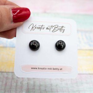 kleine mini Ohrstecker schwarz