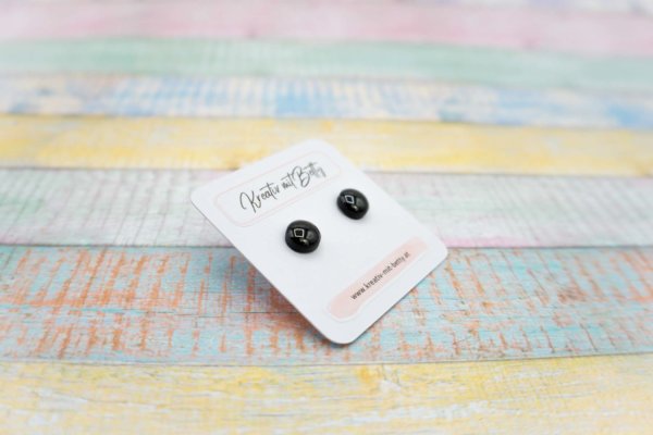 kleine mini Ohrstecker schwarz
