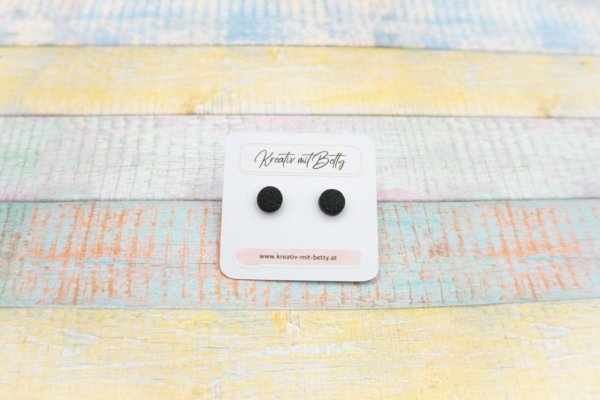 kleine mini Ohrstecker schwarz matt strukturiert
