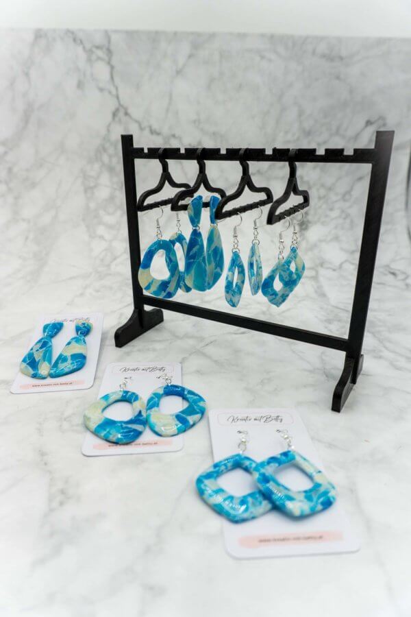 Kunstquarz aquamarine ohrringe aus polymer Clay