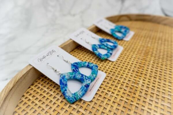 Kunstquarz jade aquamarine ohrringe aus polymer Clay