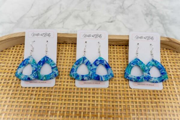 Kunstquarz jade aquamarine ohrringe aus polymer Clay