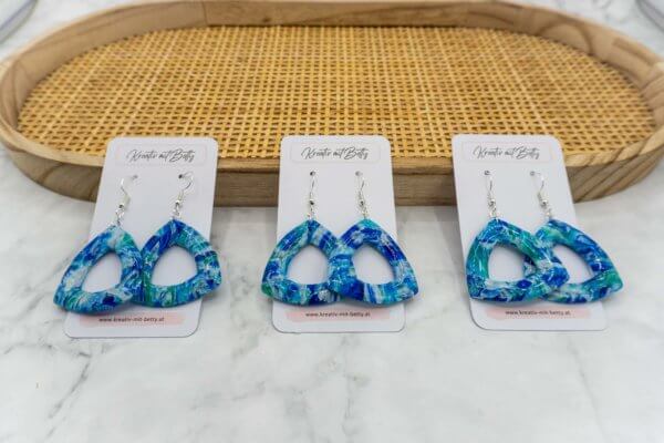 Kunstquarz jade aquamarine ohrringe aus polymer Clay