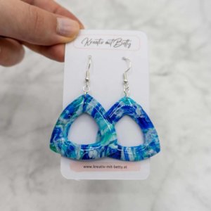 Kunstquarz jade aquamarine ohrringe aus polymer Clay
