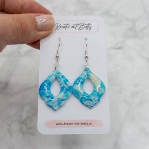 Kunstquarz aquamarine ohrringe aus polymer Clay