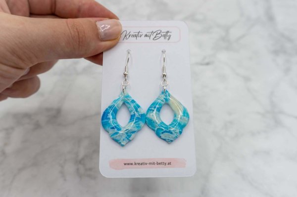 Kunstquarz aquamarine ohrringe aus polymer Clay