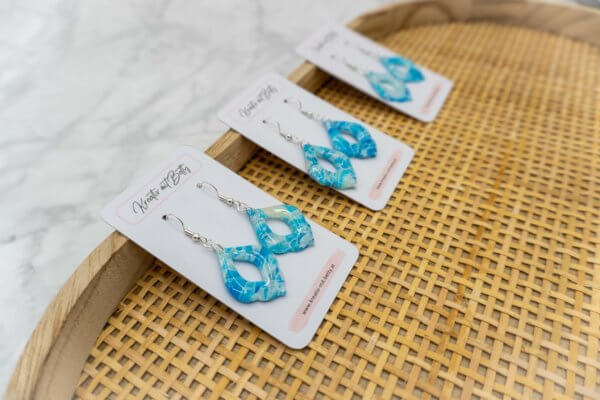 Kunstquarz aquamarine ohrringe aus polymer Clay