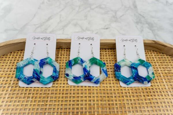 Kunstquarz jade aquamarine ohrringe aus polymer Clay