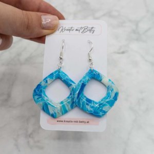 Kunstquarz aquamarine ohrringe aus polymer Clay
