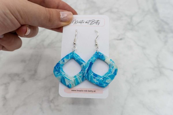 Kunstquarz aquamarine ohrringe aus polymer Clay
