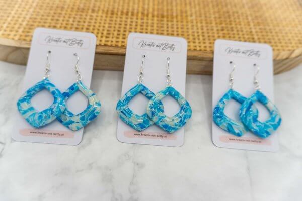 Kunstquarz aquamarine ohrringe aus polymer Clay