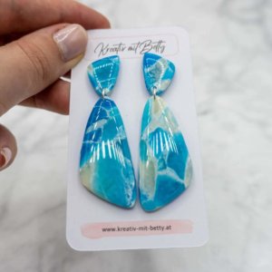 Kunstquarz aquamarine ohrringe aus polymer Clay