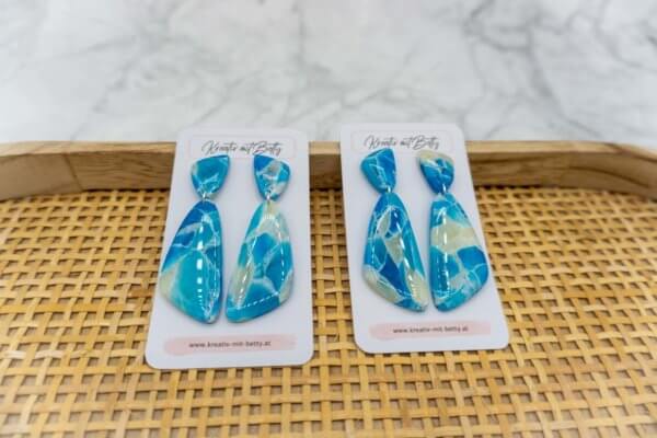 Kunstquarz aquamarine ohrringe aus polymer Clay