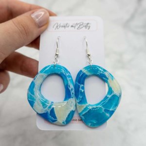 Kunstquarz aquamarine ohrringe aus polymer Clay