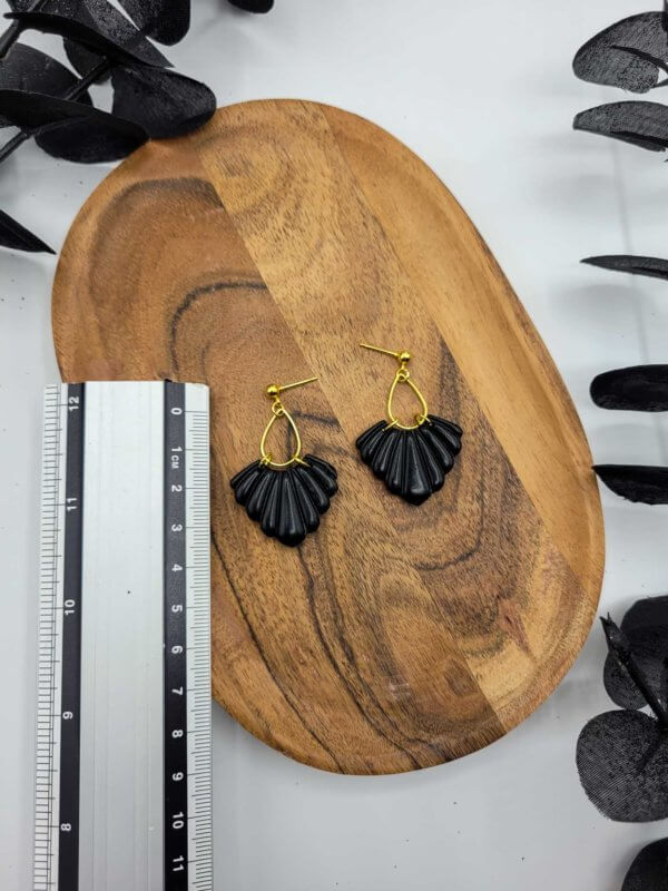 art deco ohrringe schwarz mit gold