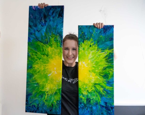 Acrylic Pouring Bild 2-teilig von Bettina Luger - Kreativ mit Betty