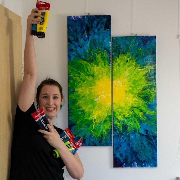 Acrylic Pouring Bild 2-teilig von Bettina Luger - Kreativ mit Betty