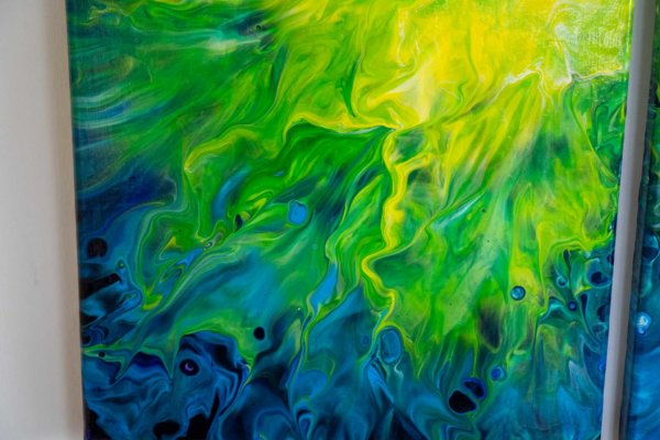 Acrylic Pouring Bild 2-teilig von Bettina Luger - Kreativ mit Betty