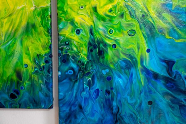 Acrylic Pouring Bild 2-teilig von Bettina Luger - Kreativ mit Betty