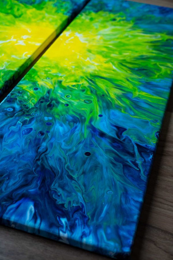 Acrylic Pouring Bild 2-teilig von Bettina Luger - Kreativ mit Betty