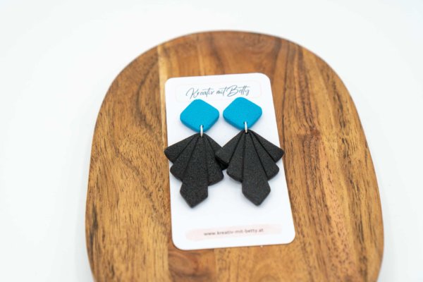 ohrringe schwarz blau türkis