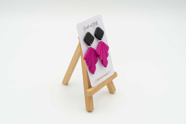 ohrringe schwarz pink