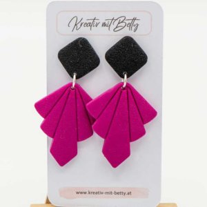 ohrringe schwarz pink