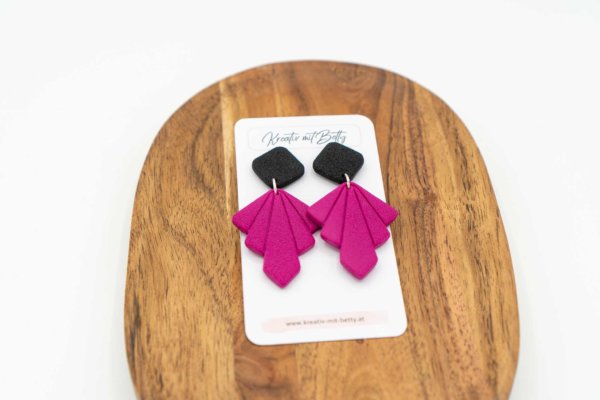 ohrringe schwarz pink