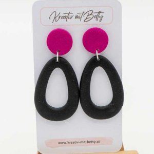 ohrringe schwarz pink