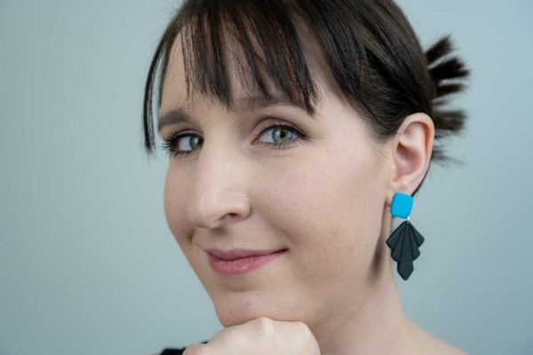 ohrringe schwarz blau türkis