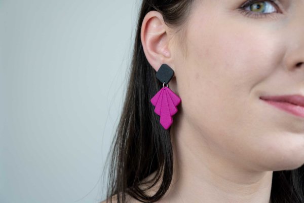 ohrringe schwarz pink