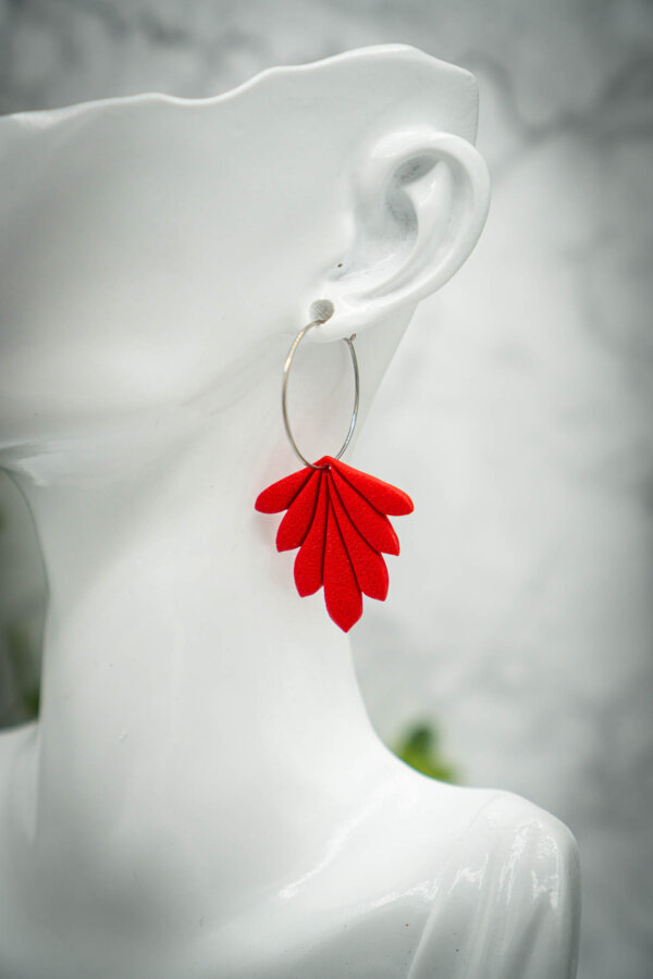 rote Ohrringe handgemacht aus Polymer Clay - Kreativ mit Betty