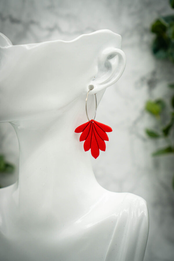 rote Ohrringe handgemacht aus Polymer Clay - Kreativ mit Betty
