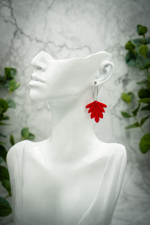 rote Ohrringe handgemacht aus Polymer Clay - Kreativ mit Betty