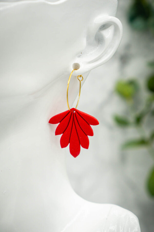 rote Ohrringe handgemacht aus Polymer Clay - Kreativ mit Betty