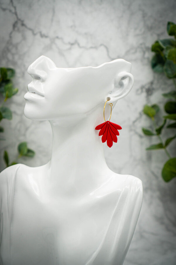 rote Ohrringe handgemacht aus Polymer Clay - Kreativ mit Betty