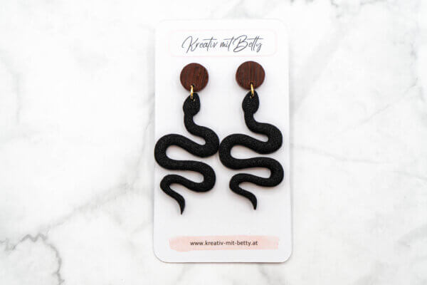 Schlangen Ohrringe mit aus Polymerton handgemacht von Kreativ mit Betty
