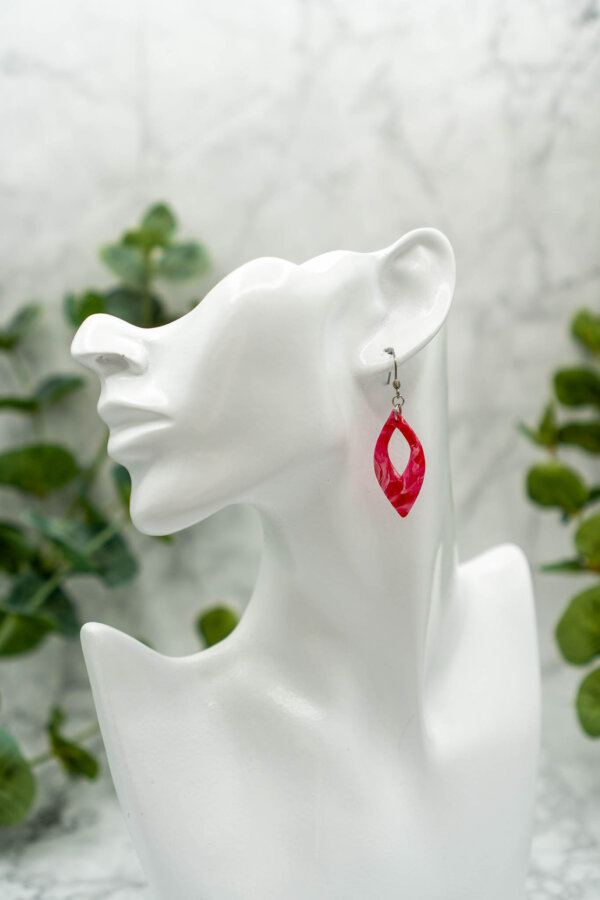 rote Faux Stone Ohrringe aus Polymerton handgemacht von Kreativ mit Betty