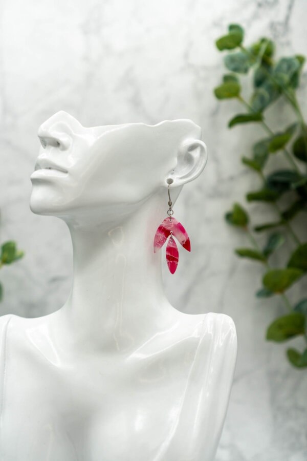 rote Faux Stone Ohrringe aus Polymerton handgemacht von Kreativ mit Betty