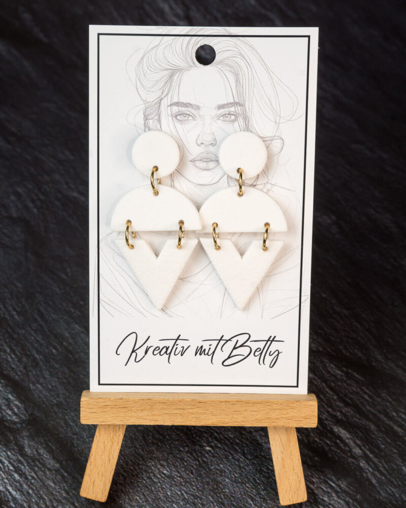 Weißer Statement schmuck - elegant und handgemacht aus Polymer Clay